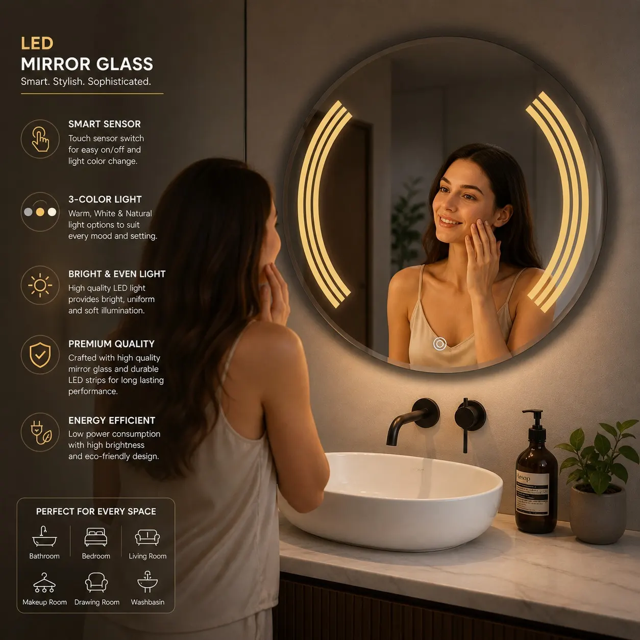 Horizon Dual-Touch Intelligent Mirror